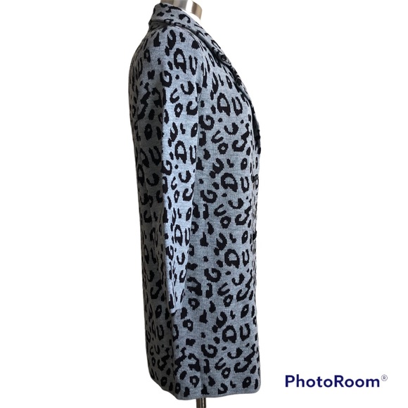 Anne Klein Open Front Animal Print Sweater Jacket - Picture 11 of 12